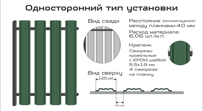 Евроштакетник шахматка схема